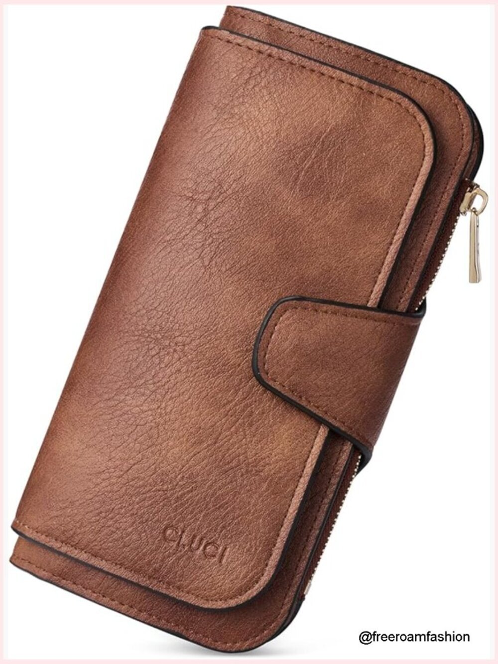 PU Leather RFID Blocking Trifold Wallet with ID Window, 14 Card Slots, Cash &